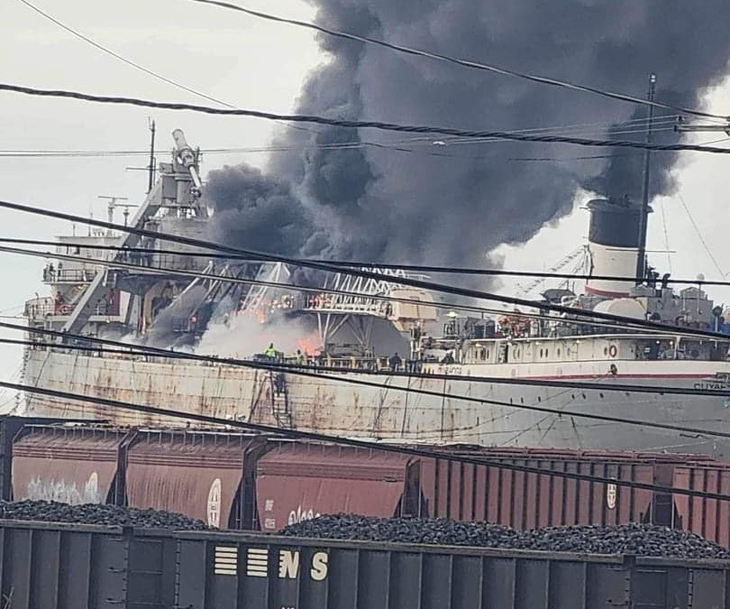 BREAKING NEWS: Cuyahoga on fire at shipyard; no injuries reported