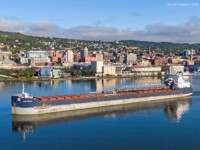 Algoma Transport arriving on a calm morning in Duluth to load petroleum coke at MERC SMET in Superior