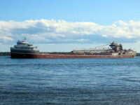 Wilfred Sykes downbound at Point Louise on Saturday. Graham Grattan (Aug 2021)