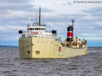 First visit to the Twin Ports this season from the historic vessel Alpena (1942). Here to unload cement at Lafarge in Superior. Adam Bjornberg (Oct 2021)